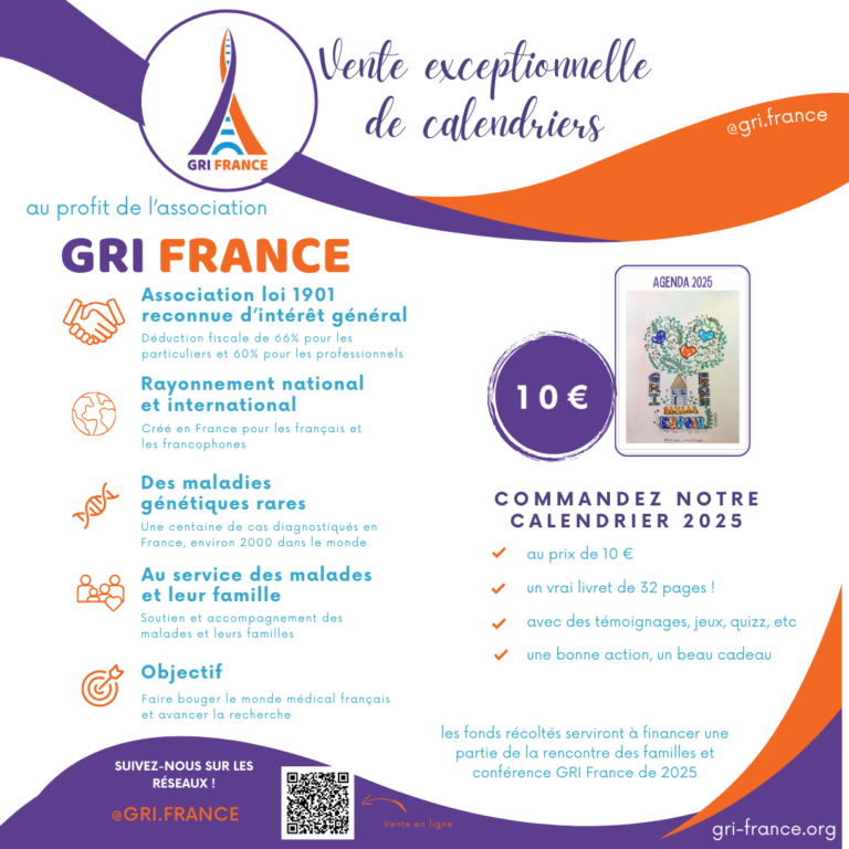 Vente de calendriers GRI France 2025